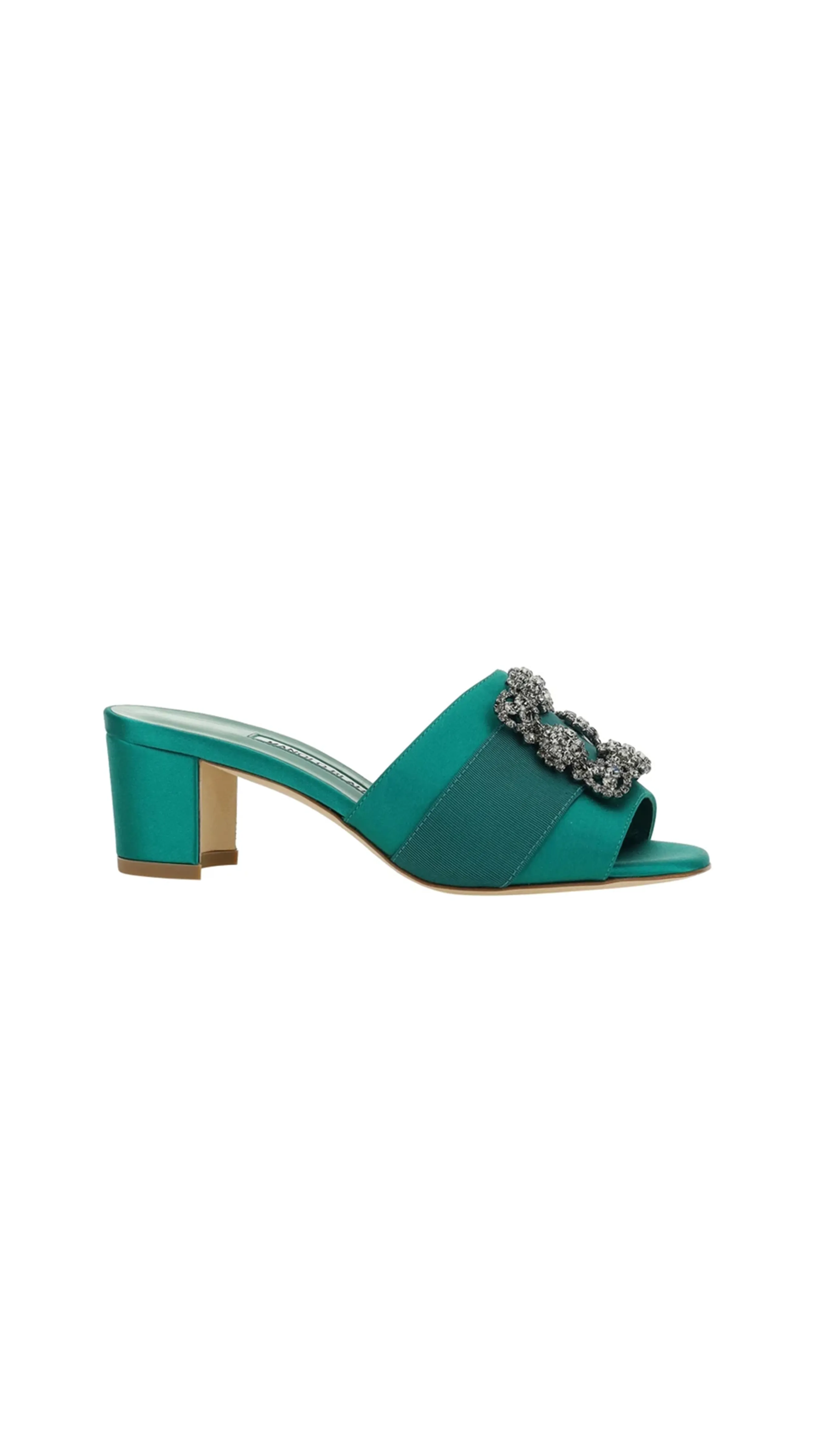 Martanew Satin Mules - Green