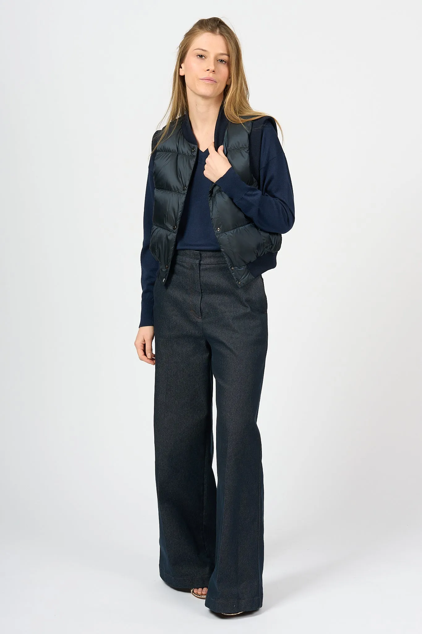 Max Mara Gilet Asoft Corto Imbottito Blu Donna