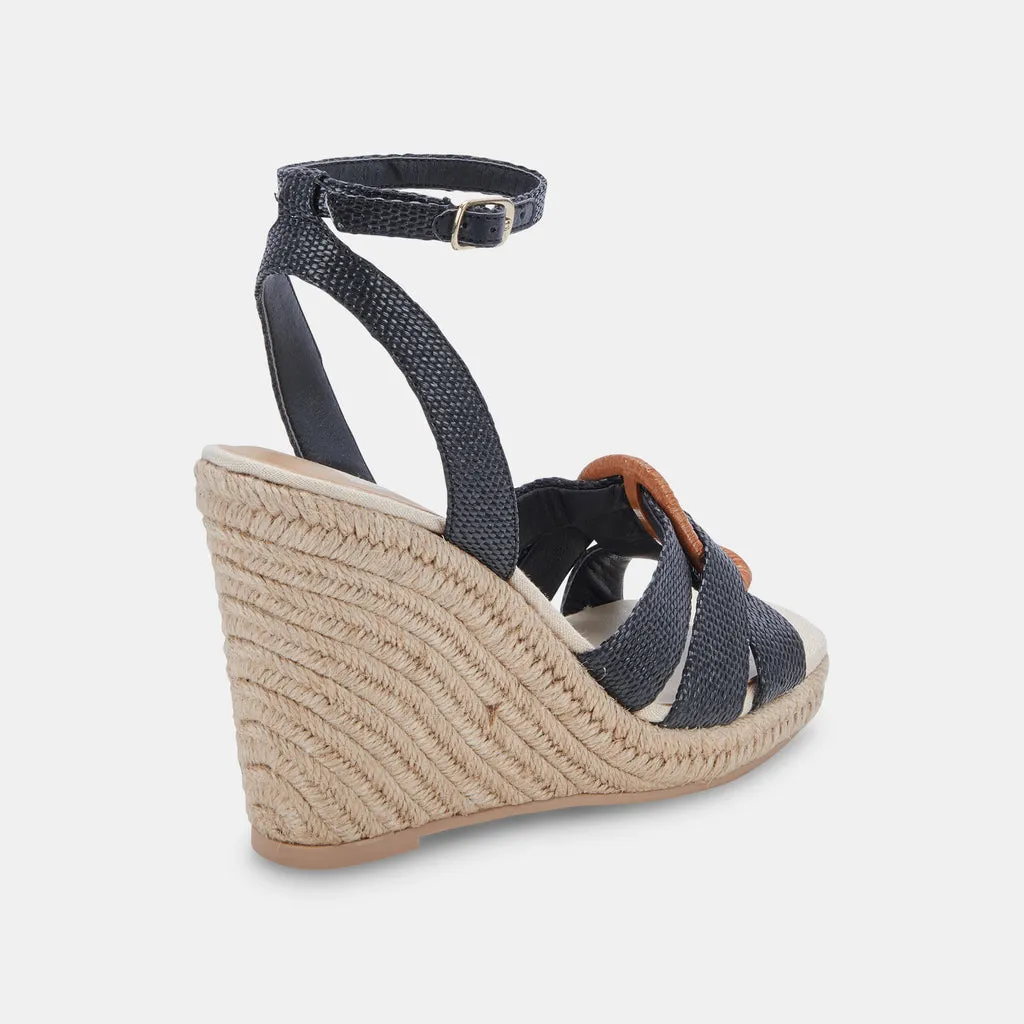 MAZE WEDGES BLACK RAFFIA– Dolce Vita 6881091027010