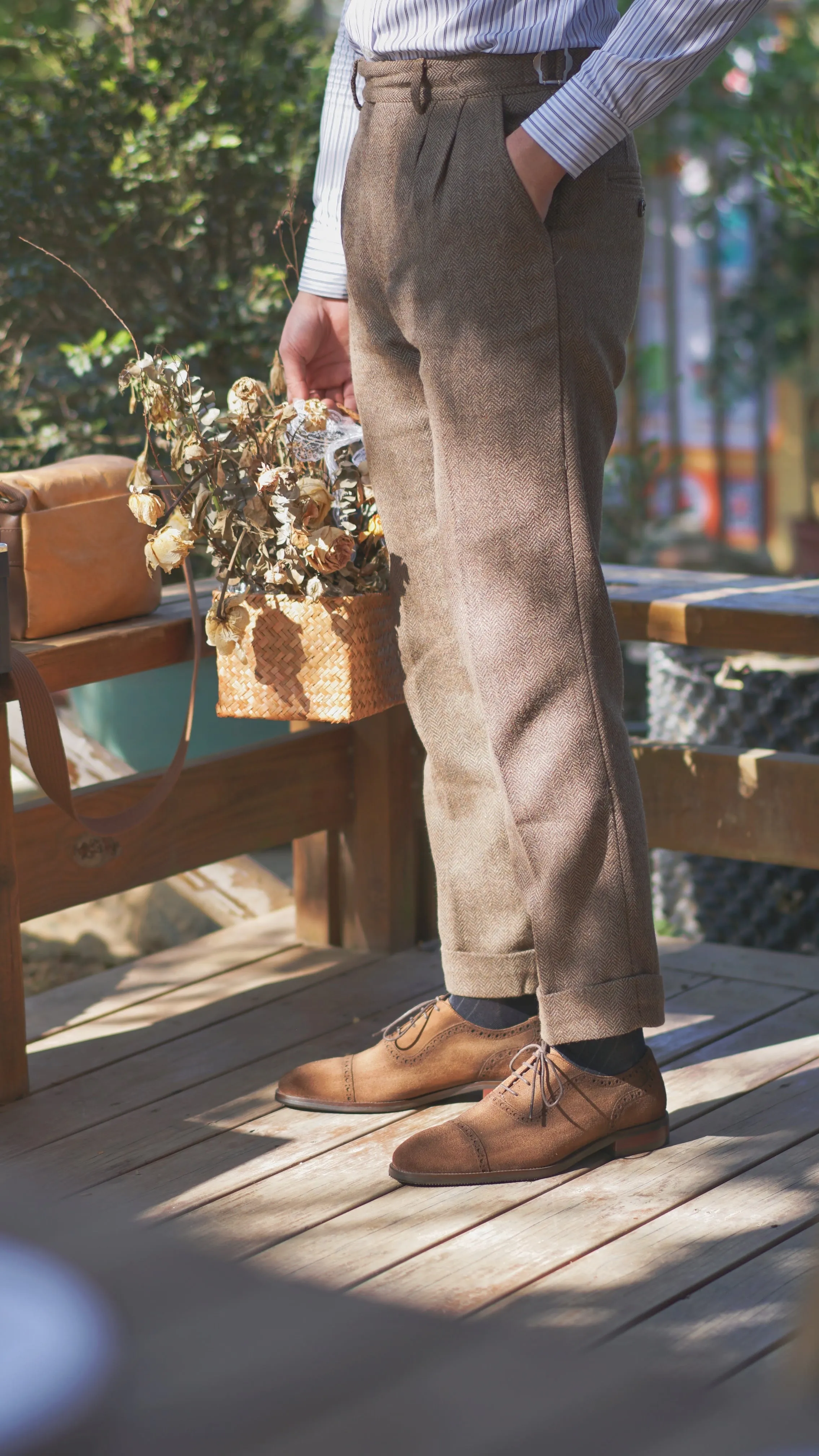 Men's Brown Suede Oxford Brogues