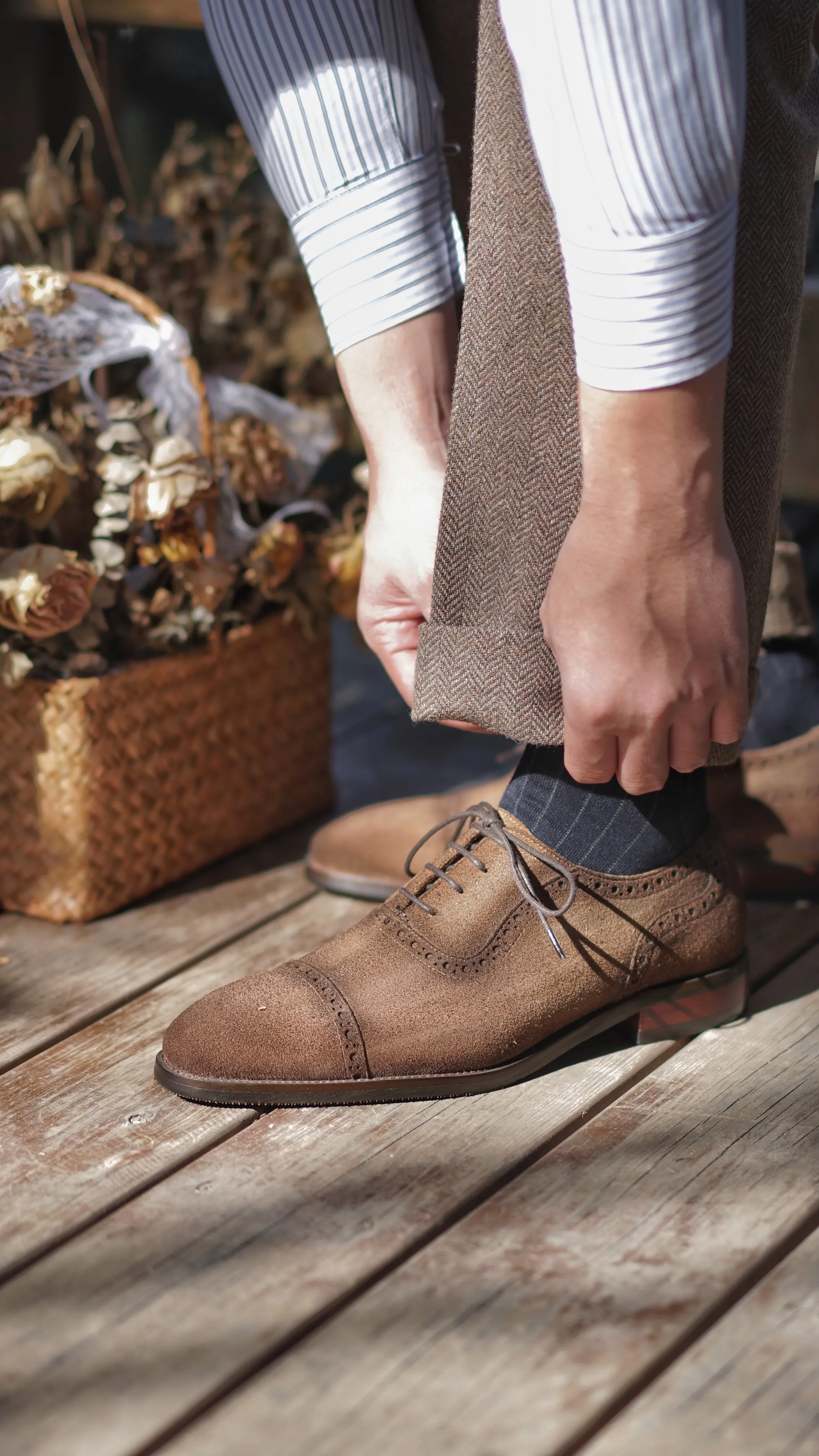 Men's Brown Suede Oxford Brogues