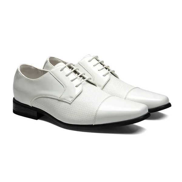 Men's Cap-Toe Patent Leather Oxford Shoes