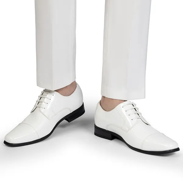 Men's Cap-Toe Patent Leather Oxford Shoes