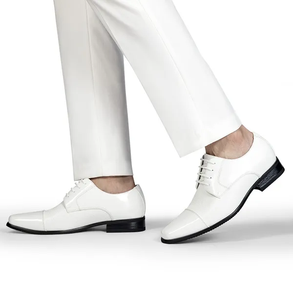 Men's Cap-Toe Patent Leather Oxford Shoes