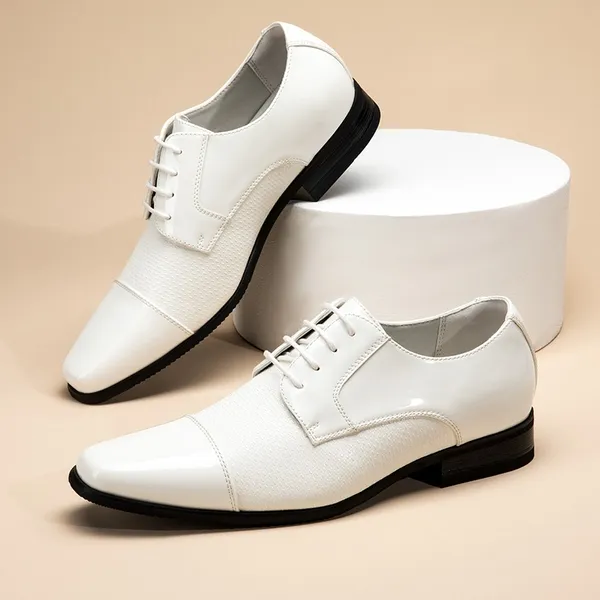 Men's Cap-Toe Patent Leather Oxford Shoes