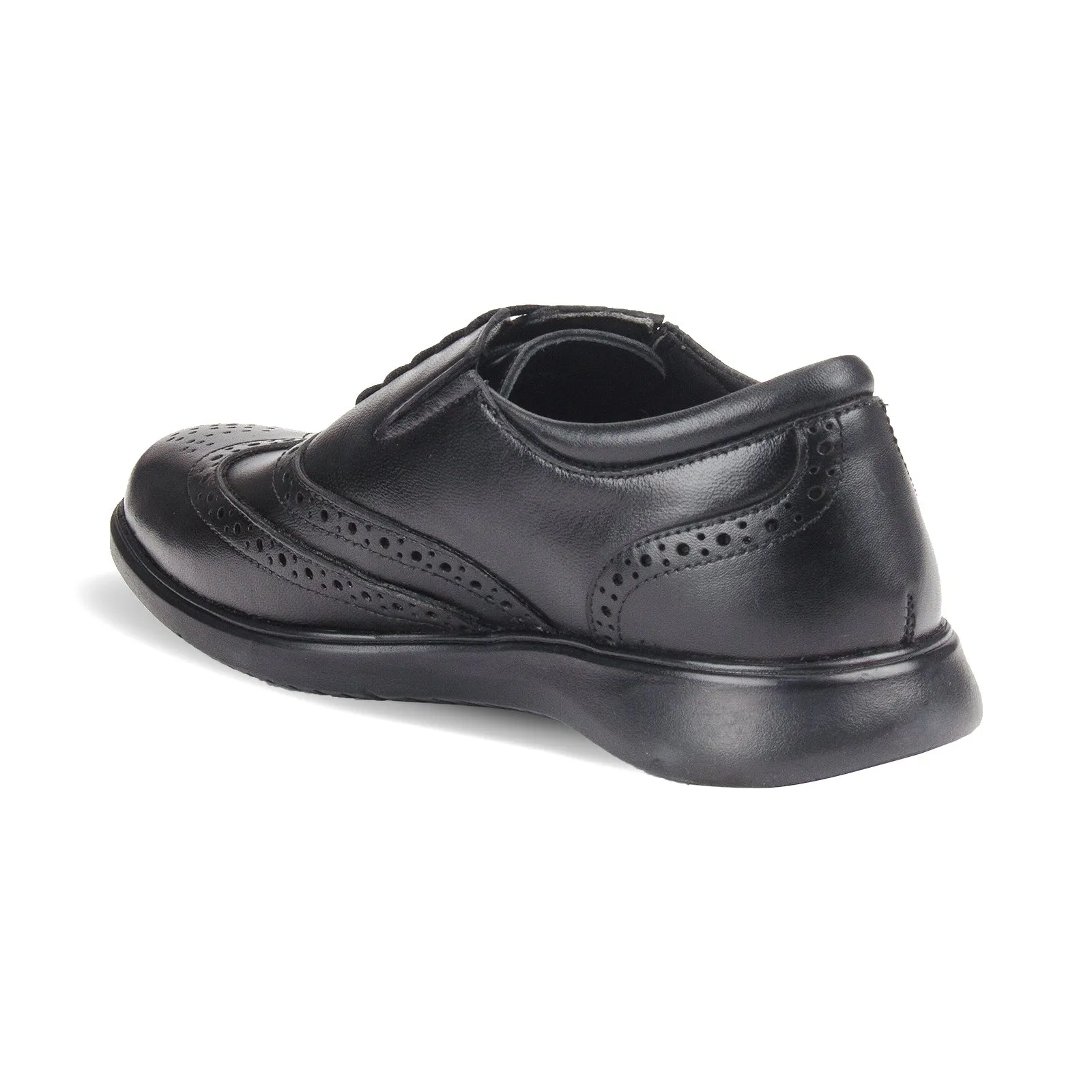 Men's deep cut leather lace-up padded brogues