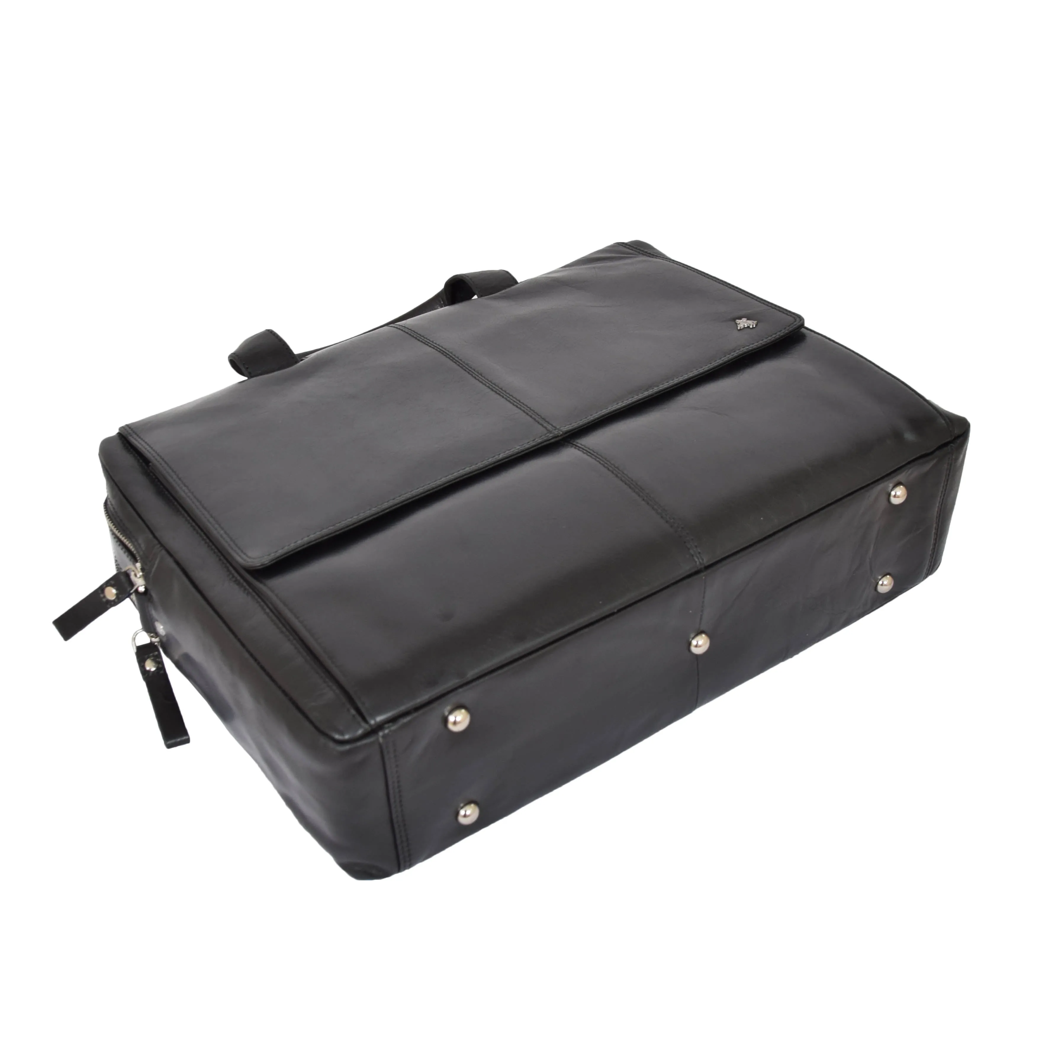 Mens Leather Briefcase with Laptop Compartment Bennett Black