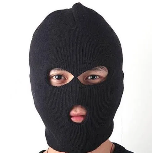 Men's Warm Black Full Face Cover Ski Three Holes Mask Cap Beanie Hat SM6