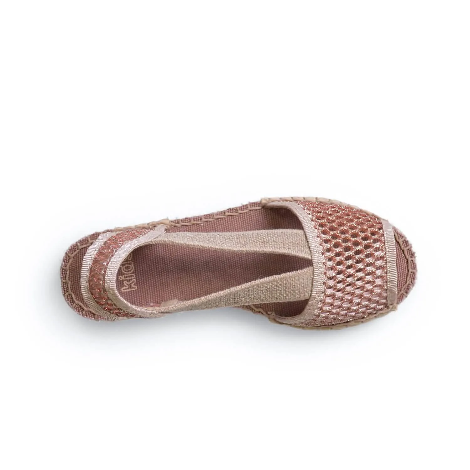 Metallic Cotton Blend Wedge Espadrille for Kids - Eli-ZY