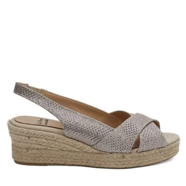 MetallicCotton Blend Wedge Espadrille for Women - Mabel-S