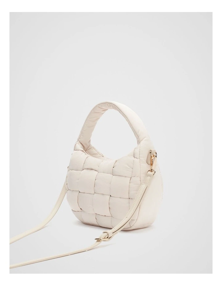 Mini Quilted Puffer Bag in Vanilla Cream