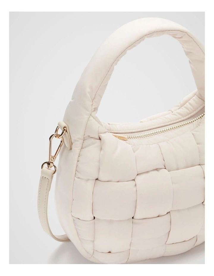 Mini Quilted Puffer Bag in Vanilla Cream