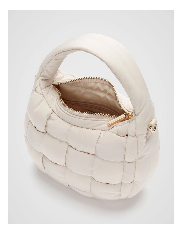 Mini Quilted Puffer Bag in Vanilla Cream