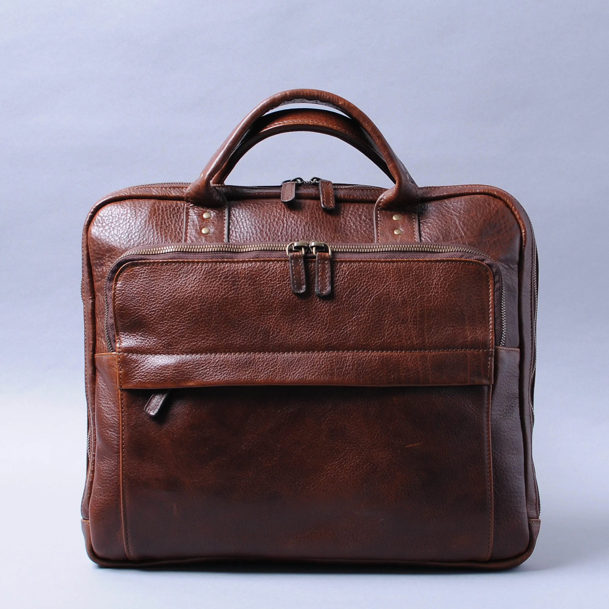 Moore & Giles Jay Briefcase - Titan Milled Brown