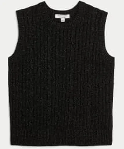 M&S Collection Womens M&S Collection Merino Wool Rich Knitted Vest with Cashmere