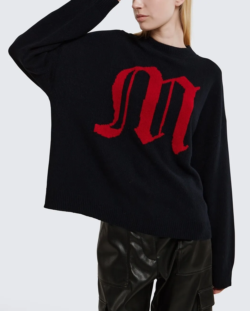 MSGM  |Crew Neck Casual Style Wool Office Style Logo