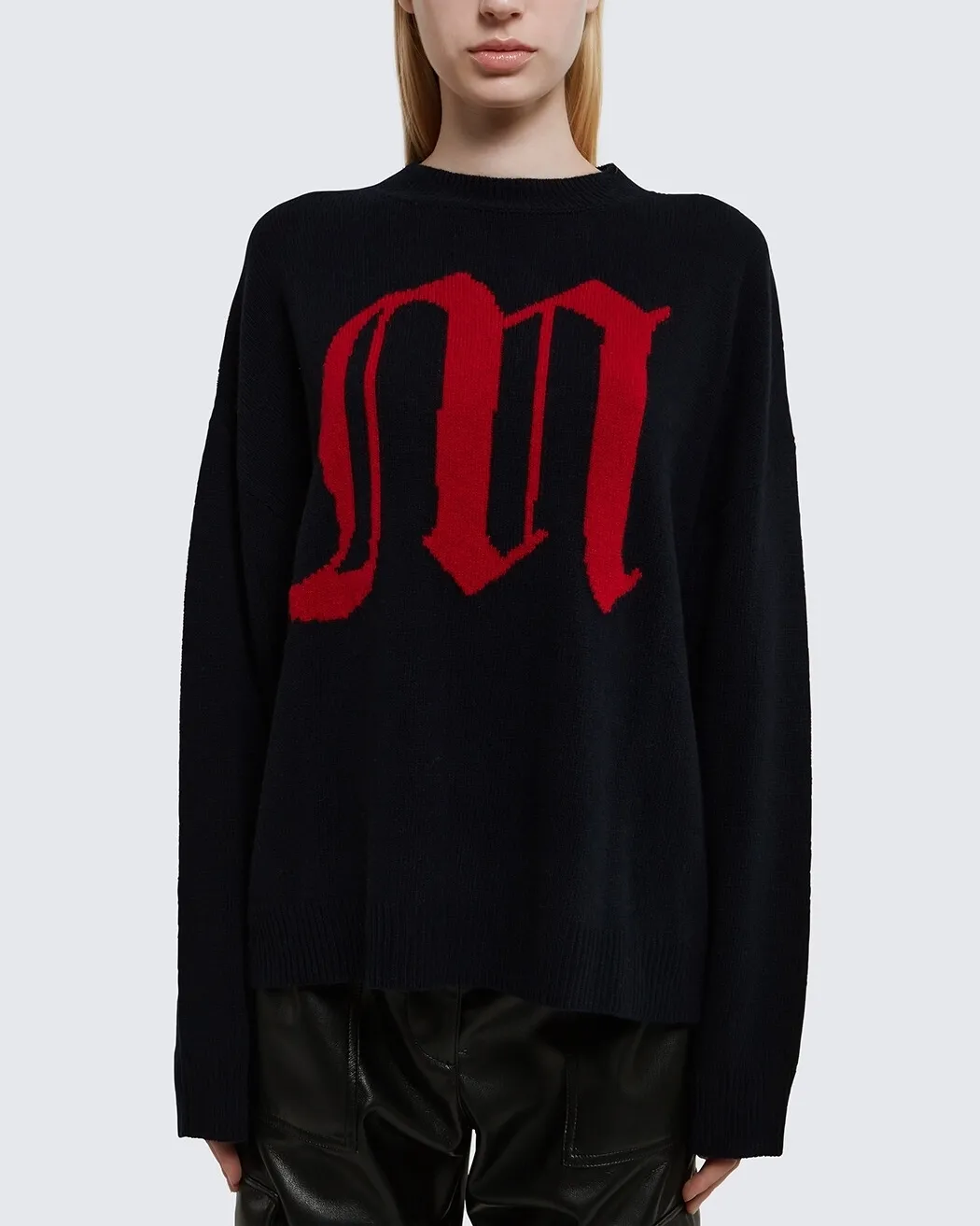 MSGM  |Crew Neck Casual Style Wool Office Style Logo