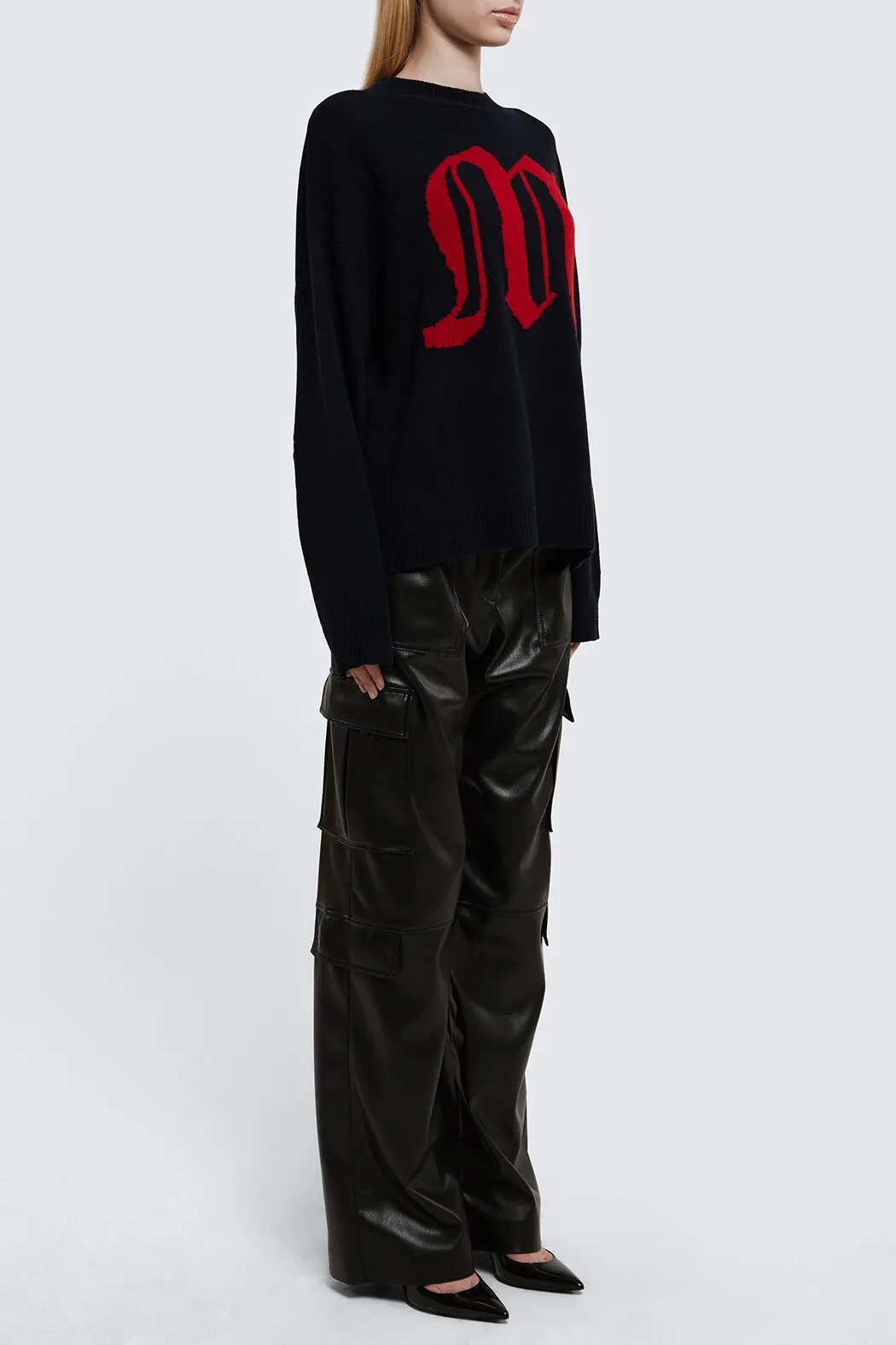 MSGM  |Crew Neck Casual Style Wool Office Style Logo