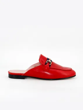 Mules Saint Tropez cinta coy rojo