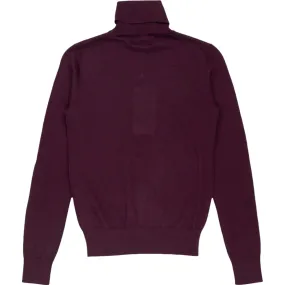 N Peal Burgundy Cashmere Turtleneck Jumper