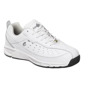 Nautilus Womens White Leather Soft Toe ESD WR Athletic Work Shoes