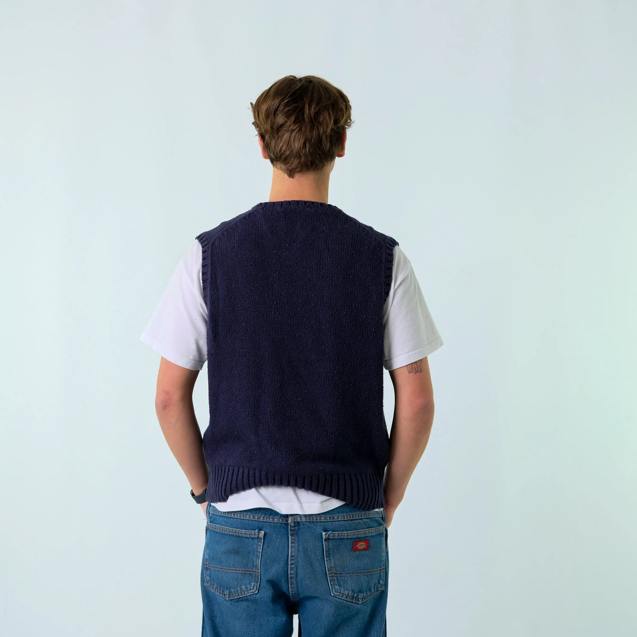 Navy Blue y2ks Polo Ralph Lauren Knit Vest (L)