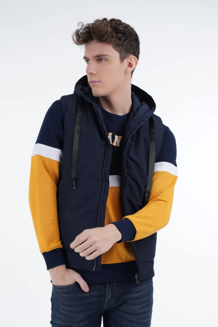 Navy Zipper Gilet