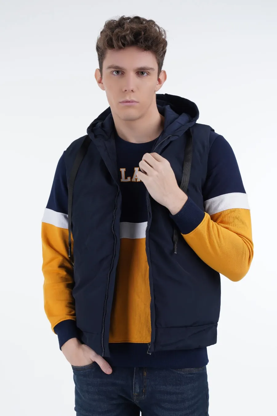 Navy Zipper Gilet