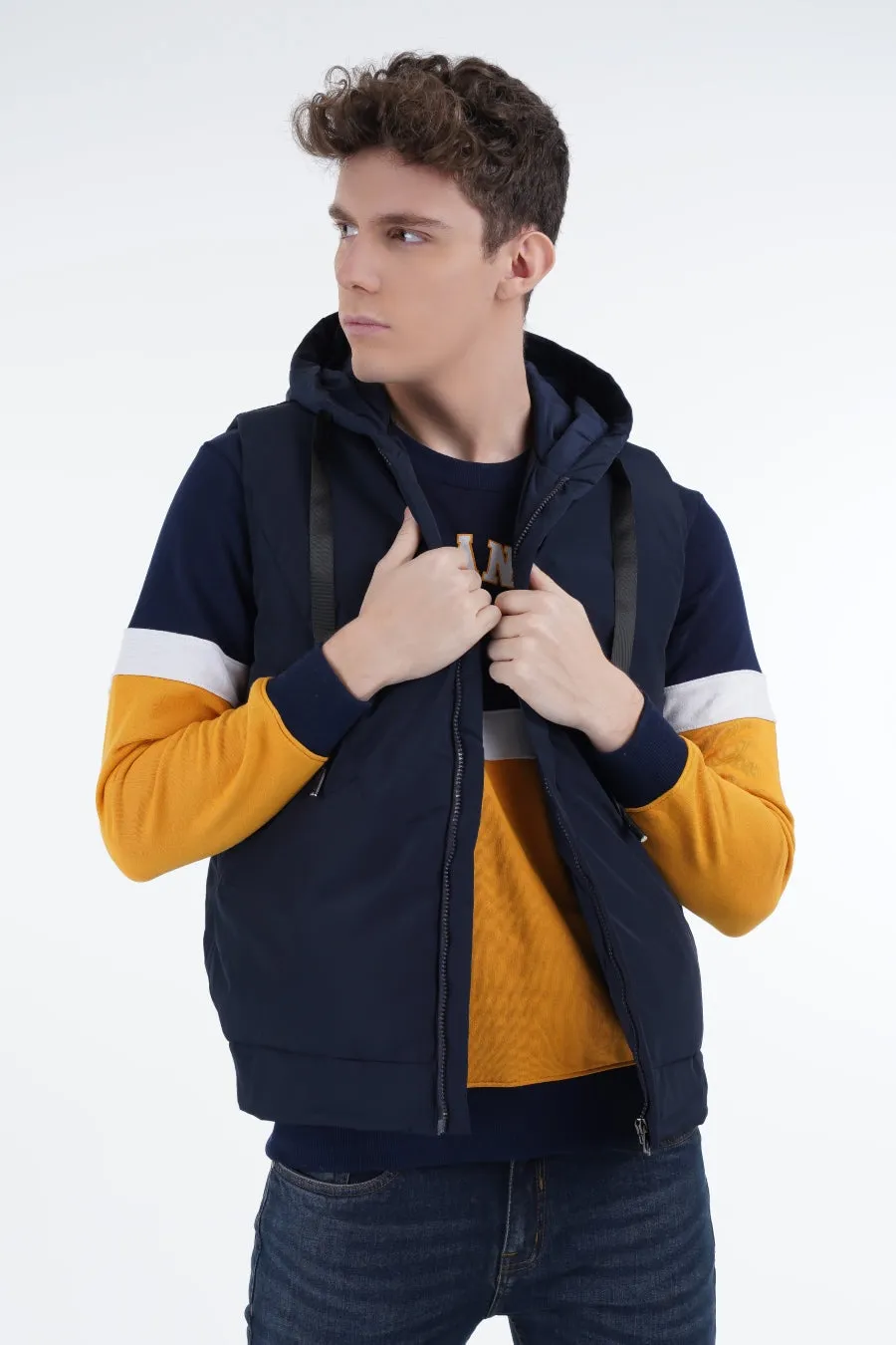 Navy Zipper Gilet