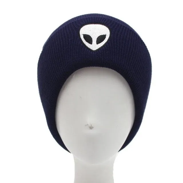 New Arrival Women Men Alien Pattern Skullies& Beanies Knitting Oversize Casual Adult Beanie Cap Hip hop  Hat Girls GS