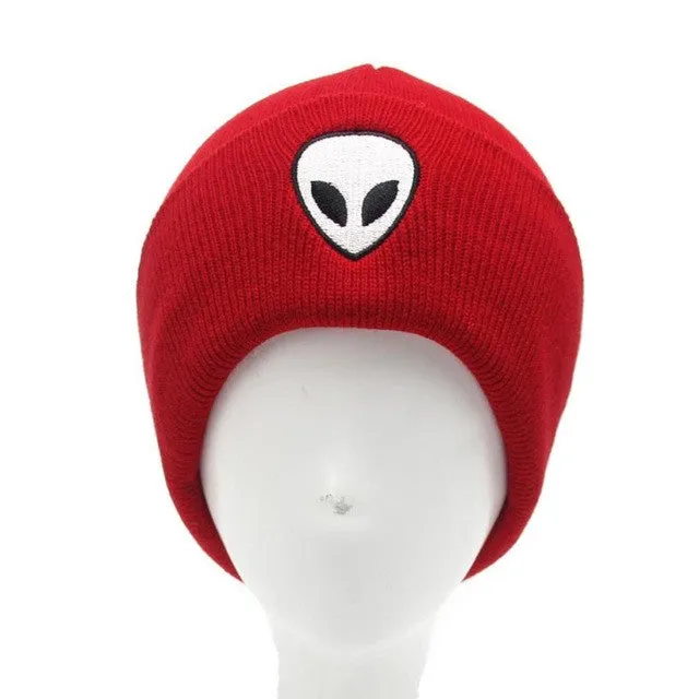 New Arrival Women Men Alien Pattern Skullies& Beanies Knitting Oversize Casual Adult Beanie Cap Hip hop  Hat Girls GS