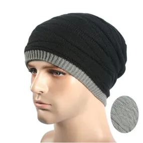 New Fahsion  Cool Knitted Wool Mens Hat Beanies Men Warm skullies Casual Hip Hop Cap 2 Use  Hats For Men SM6