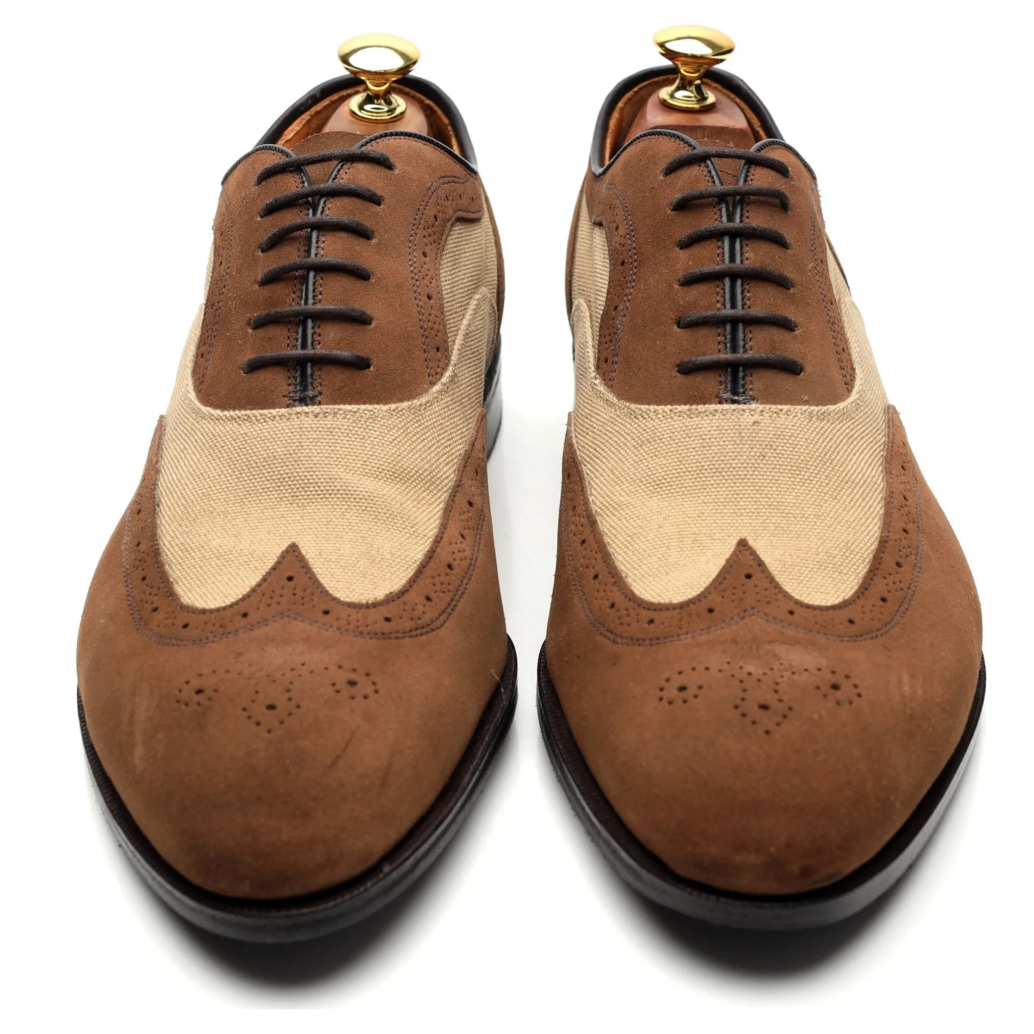 'Newport' Brown / Beige Suede Oxford Brogues UK 9 G