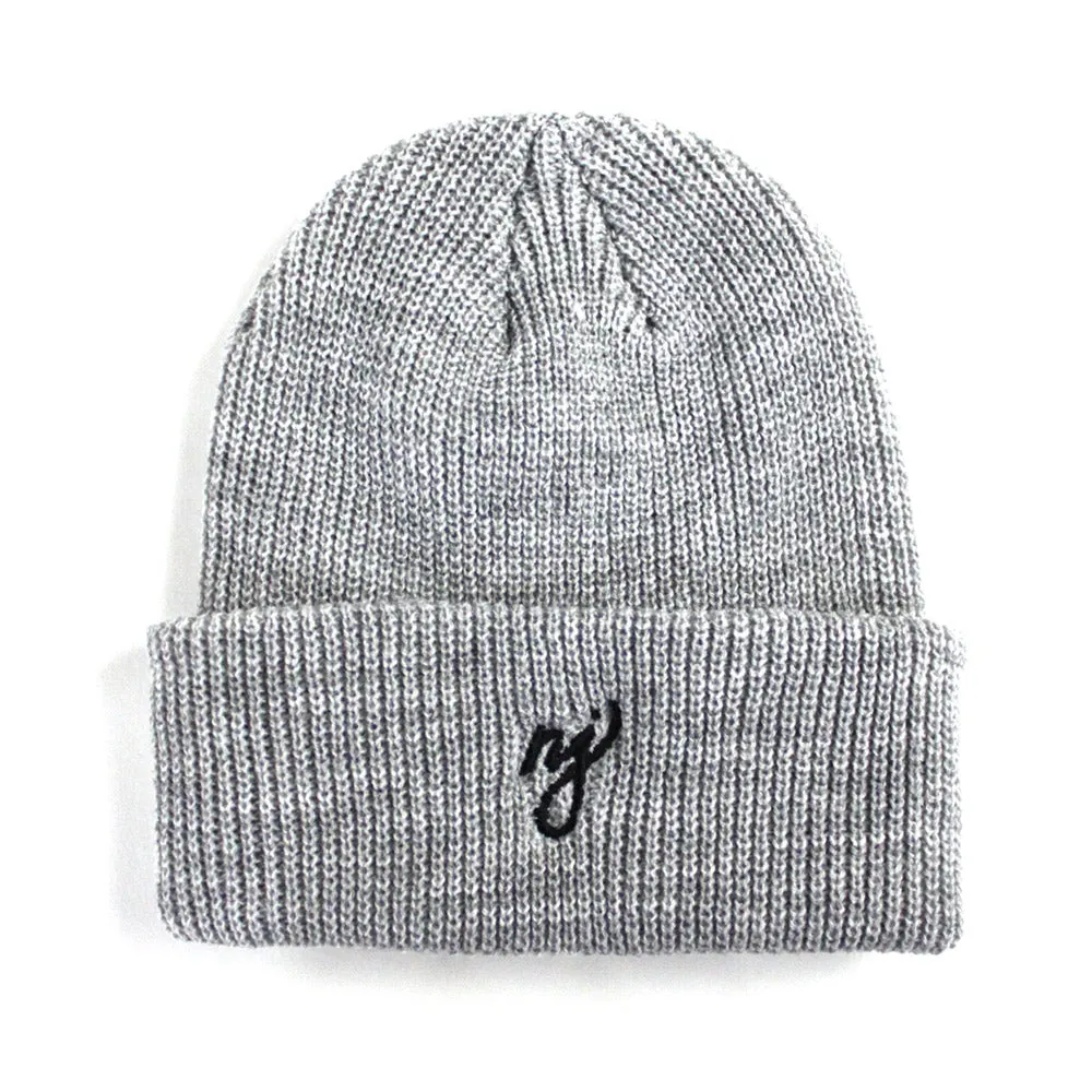 NJ Script Beanies (Gray Black Logo)