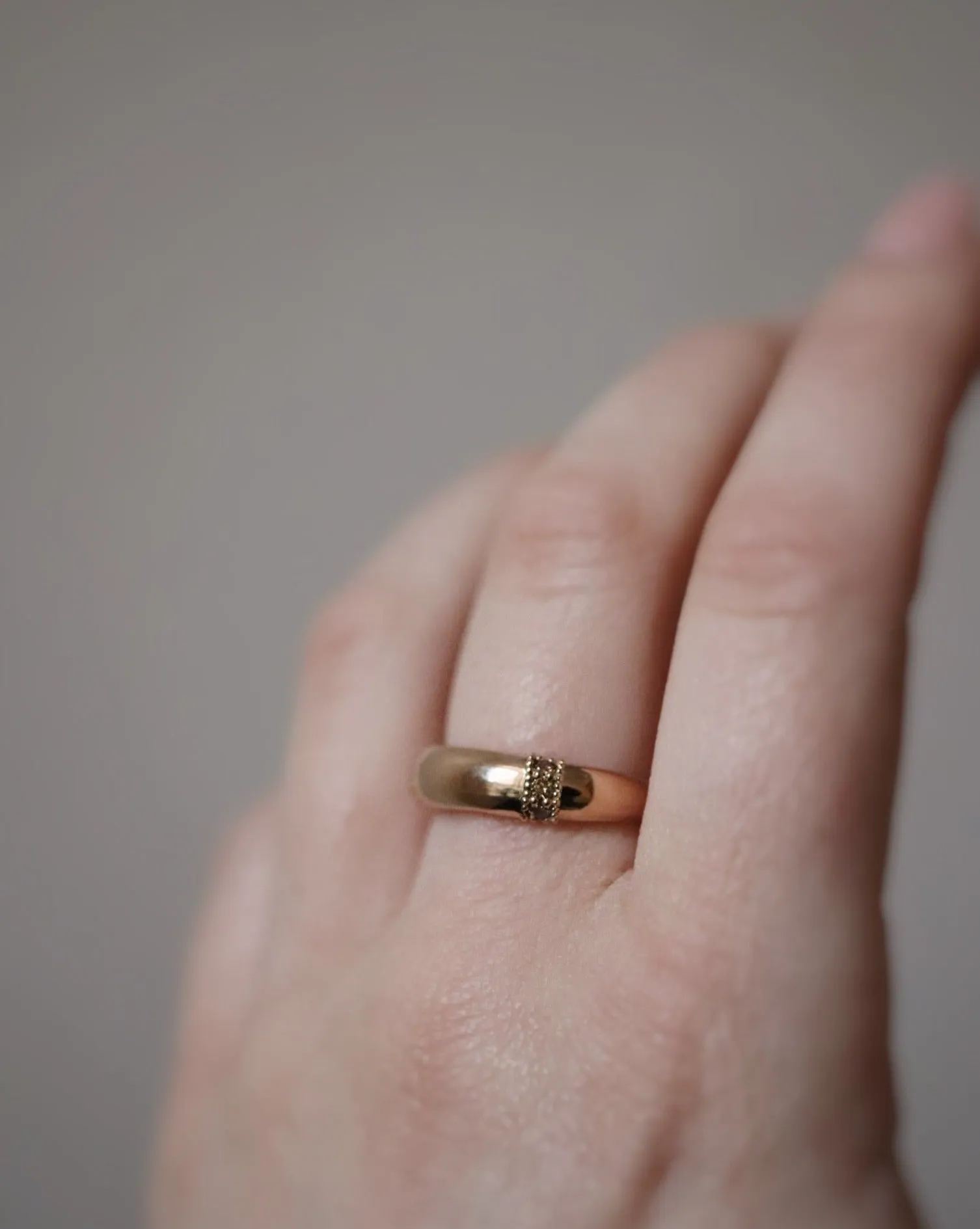 Nonna's Dome Ring with Dark Chocolate Diamonds