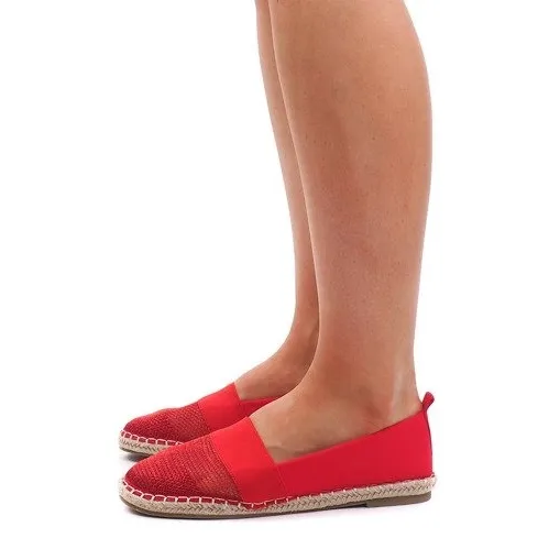 Openwork Espadrilles Sneakers 188-38 Red