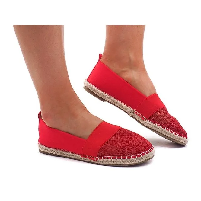 Openwork Espadrilles Sneakers 188-38 Red