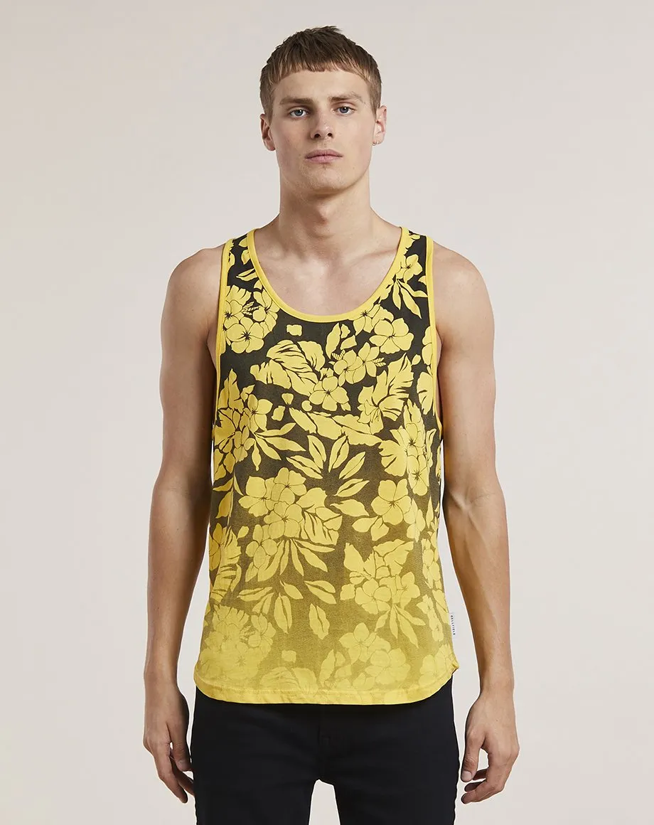 ORVAR PRINTED MENS VEST | BLACK YELLOW