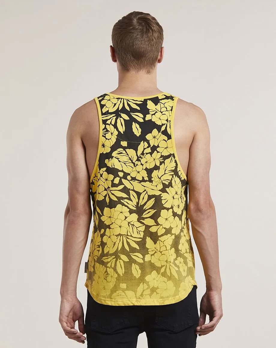 ORVAR PRINTED MENS VEST | BLACK YELLOW