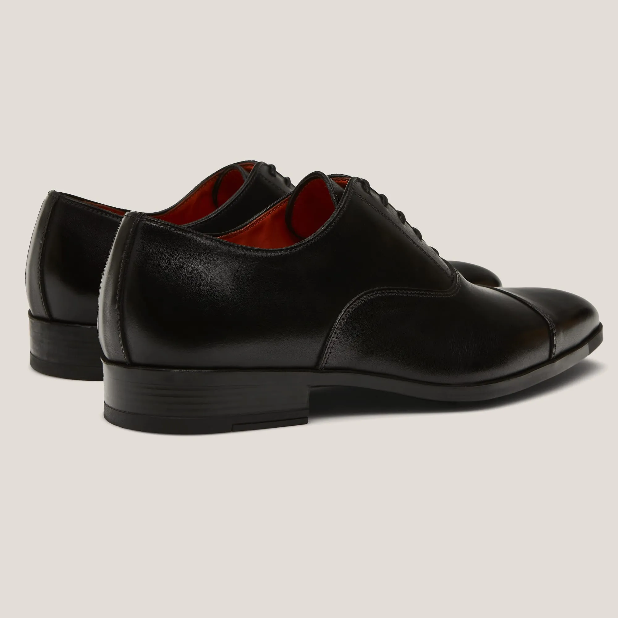 Oxford24 cap toe Black Oxfords