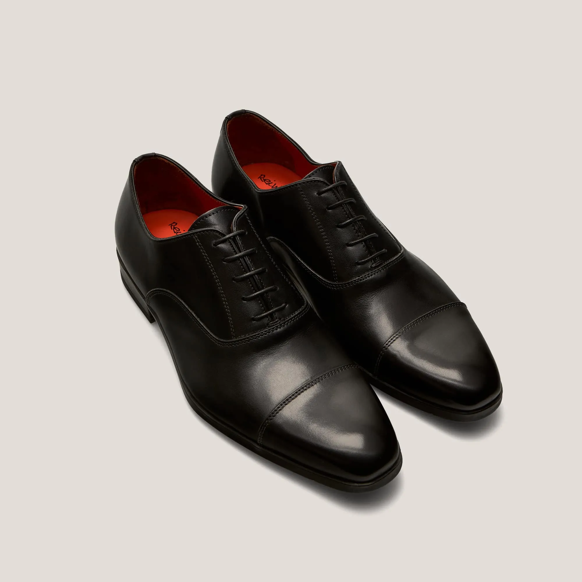 Oxford24 cap toe Black Oxfords