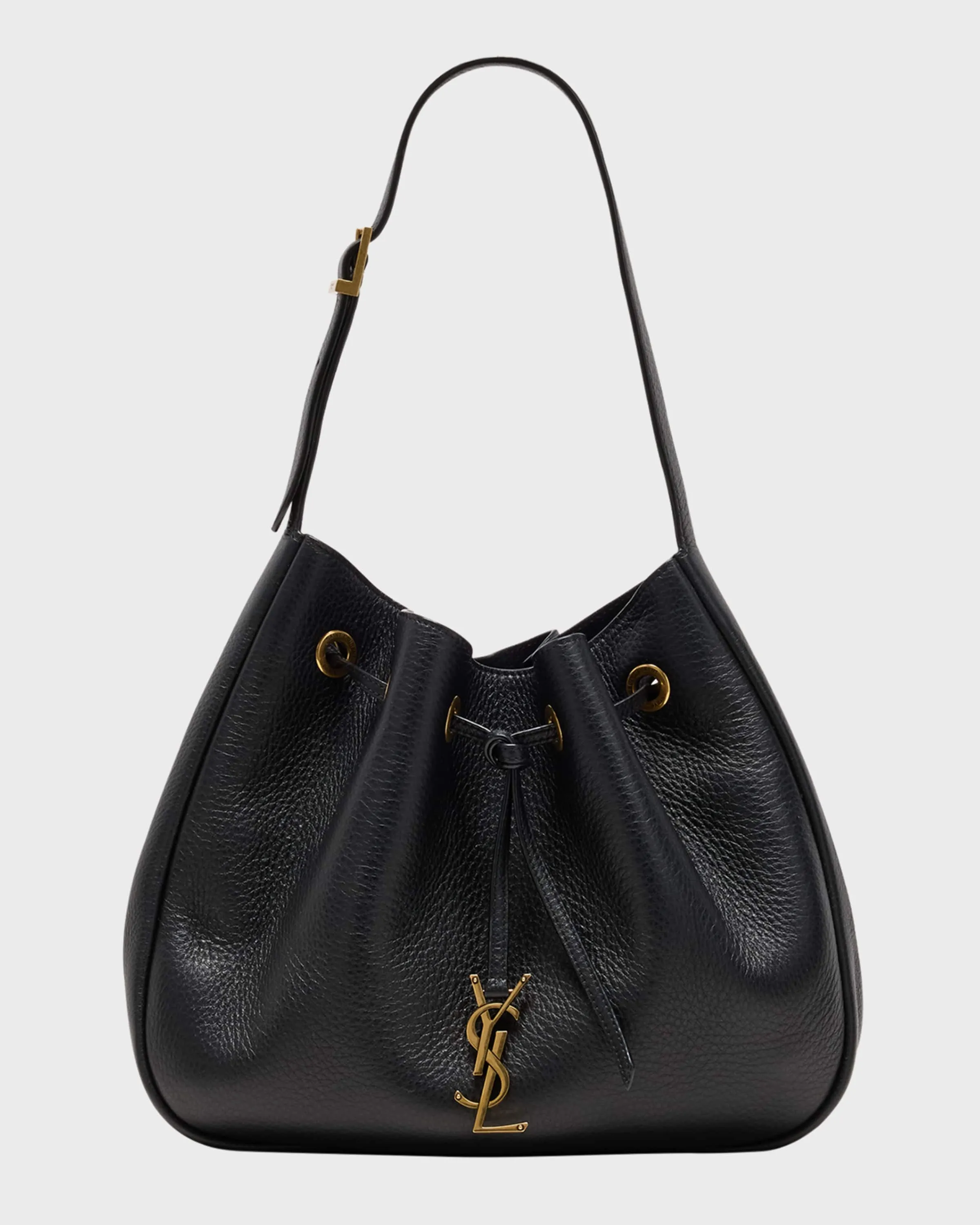 Paris VII Small YSL Hobo Bag in Grained Deer Leather