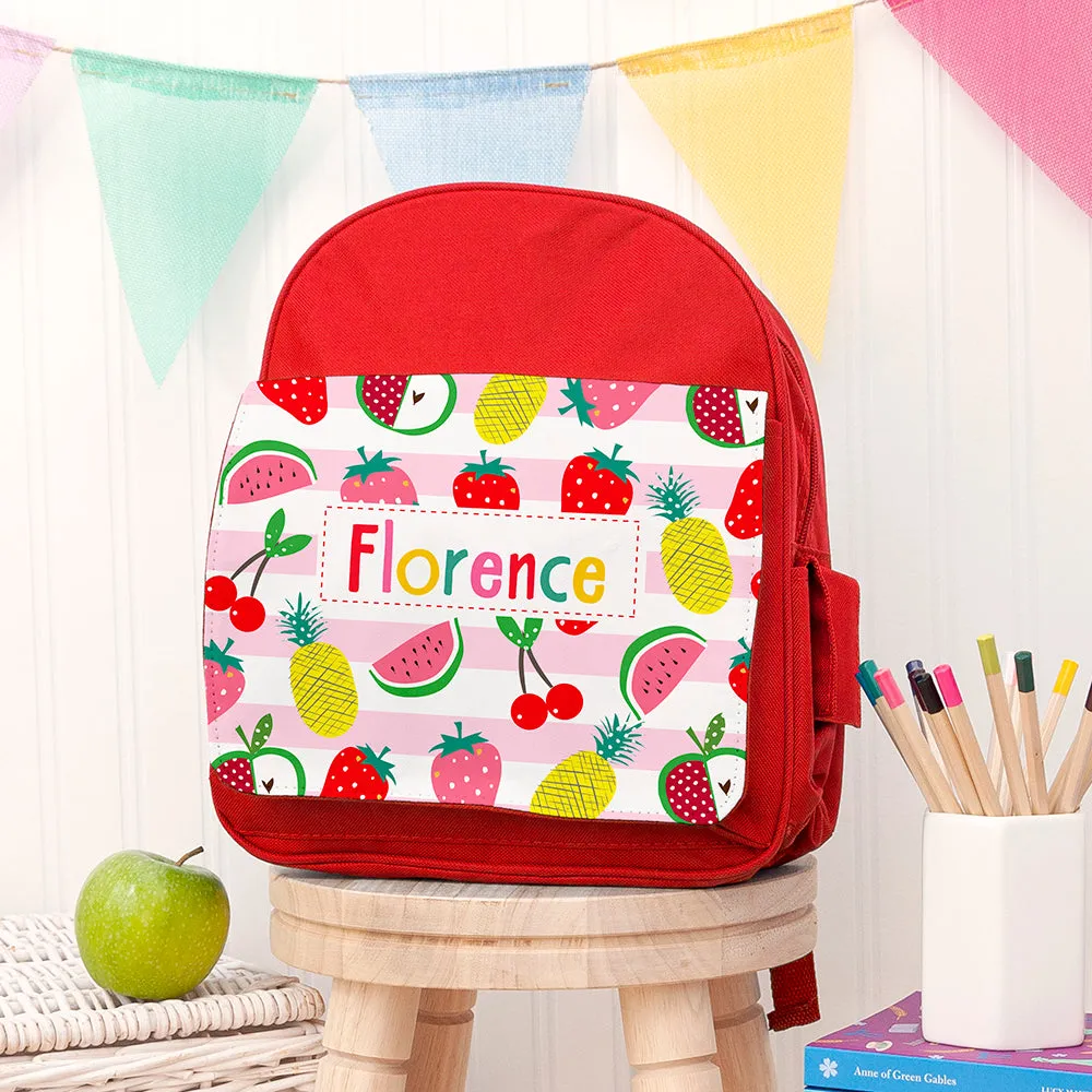 Personalised Fruit Patterned Rucksack