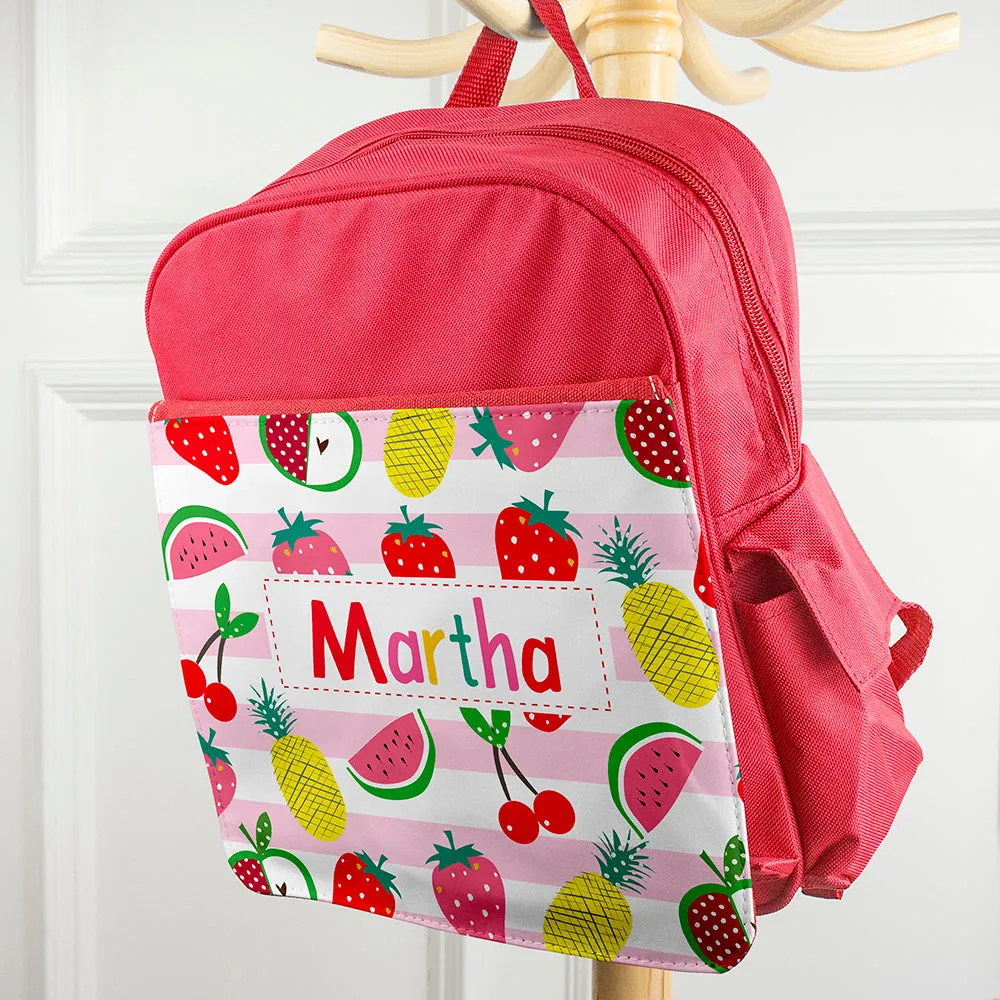 Personalised Fruit Patterned Rucksack