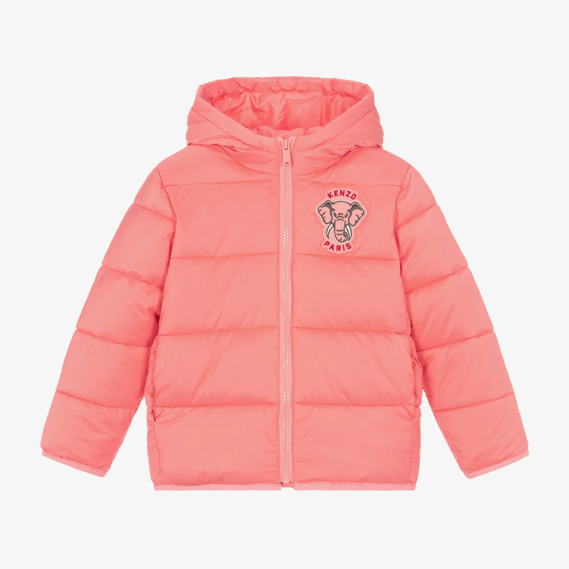 Pink Hooded Puffer Jacket