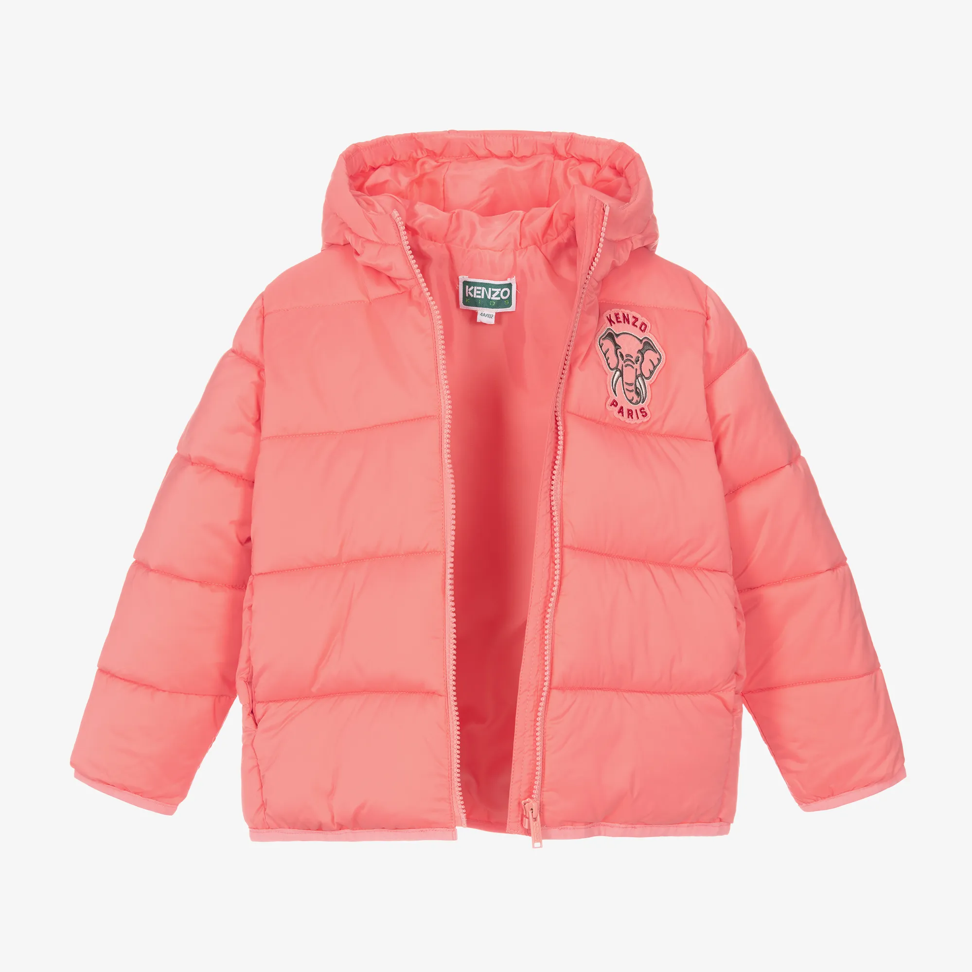 Pink Hooded Puffer Jacket