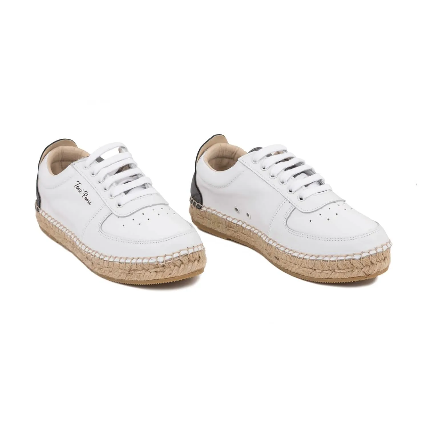 Plain Leather Espadrilles for Women - Mei-P