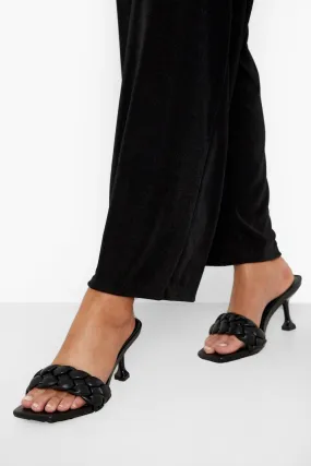 Plaited Heeled Mules