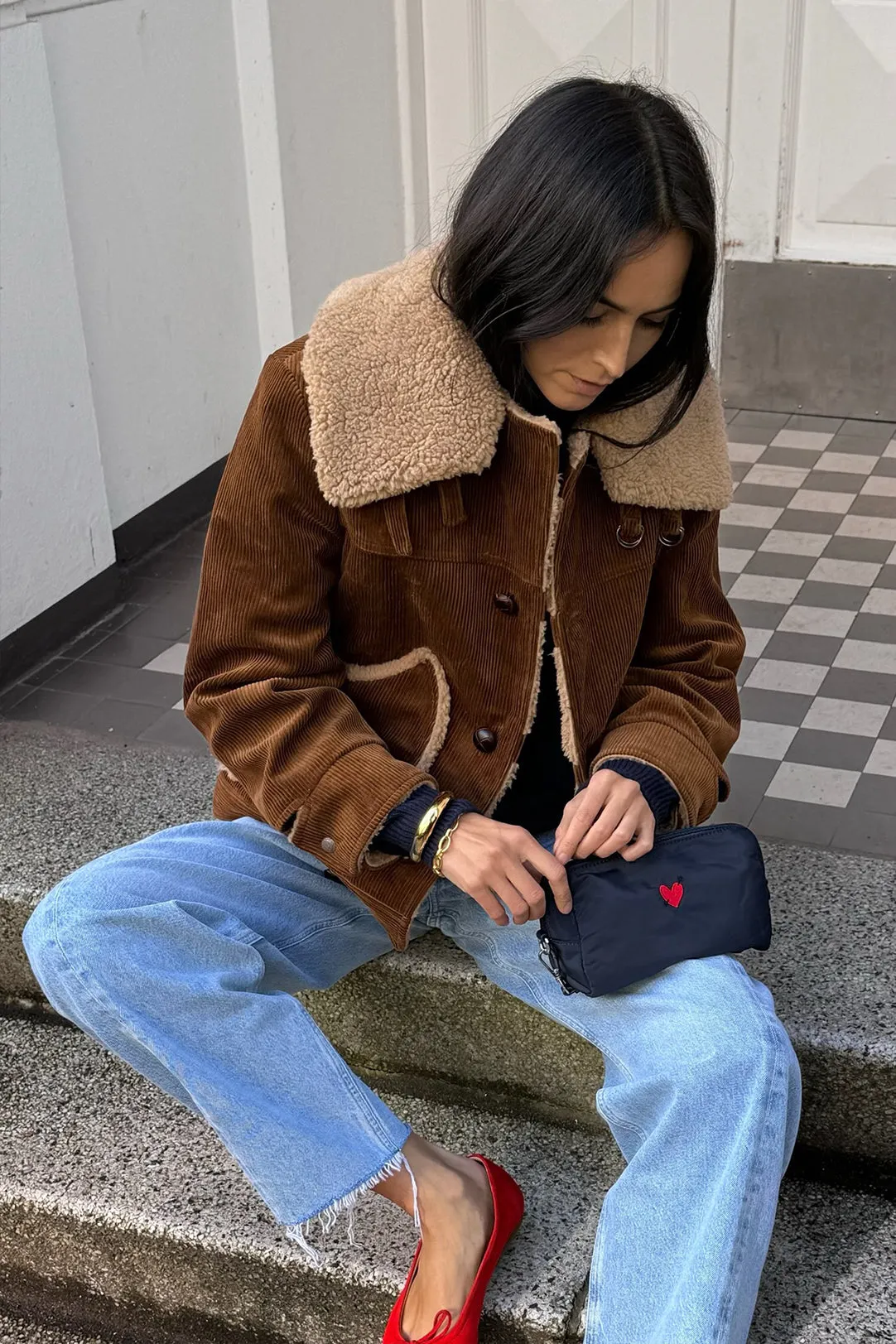 Pouch 'Heart' in Navy Nylon