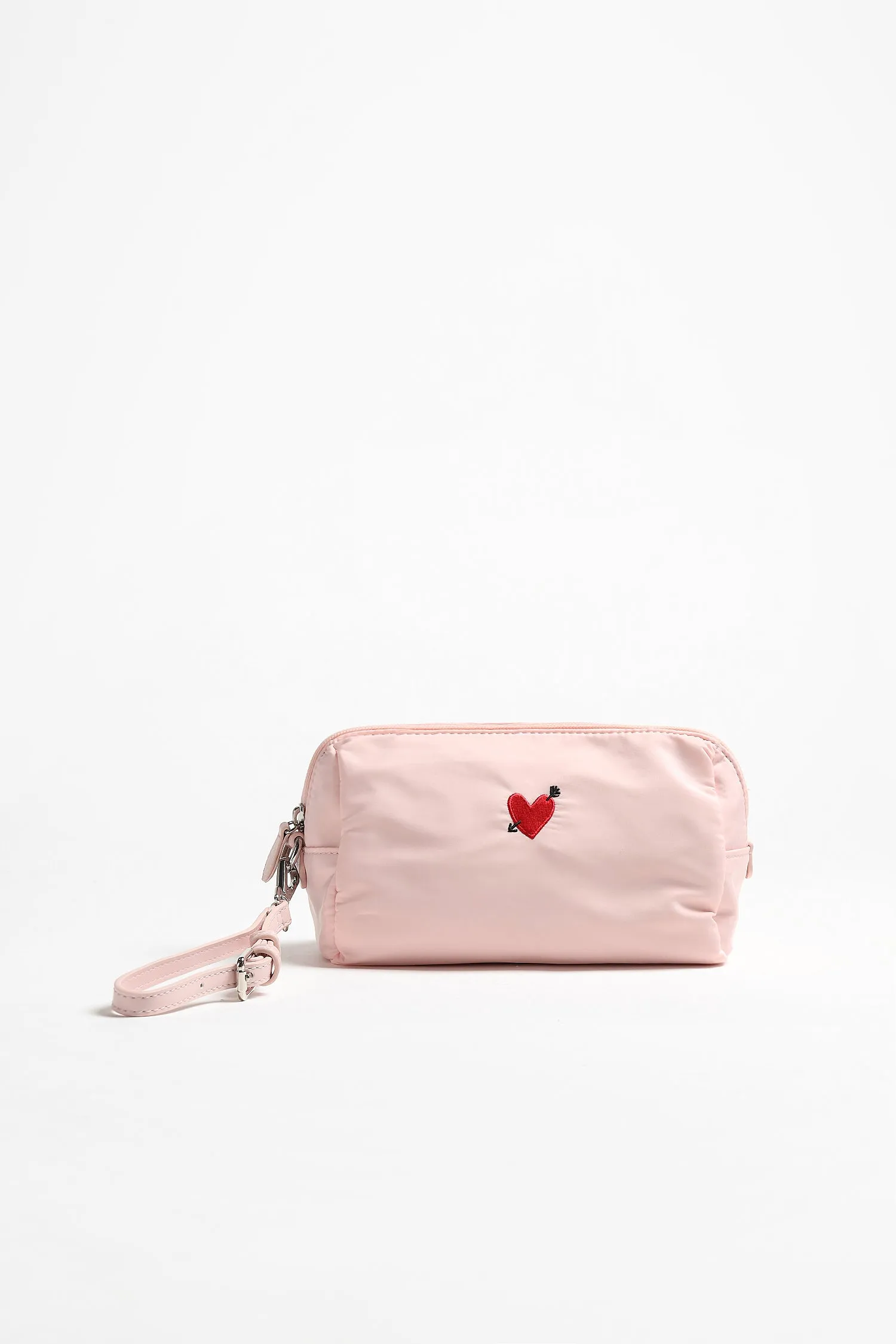 Pouch 'Heart' in Rose Nylon